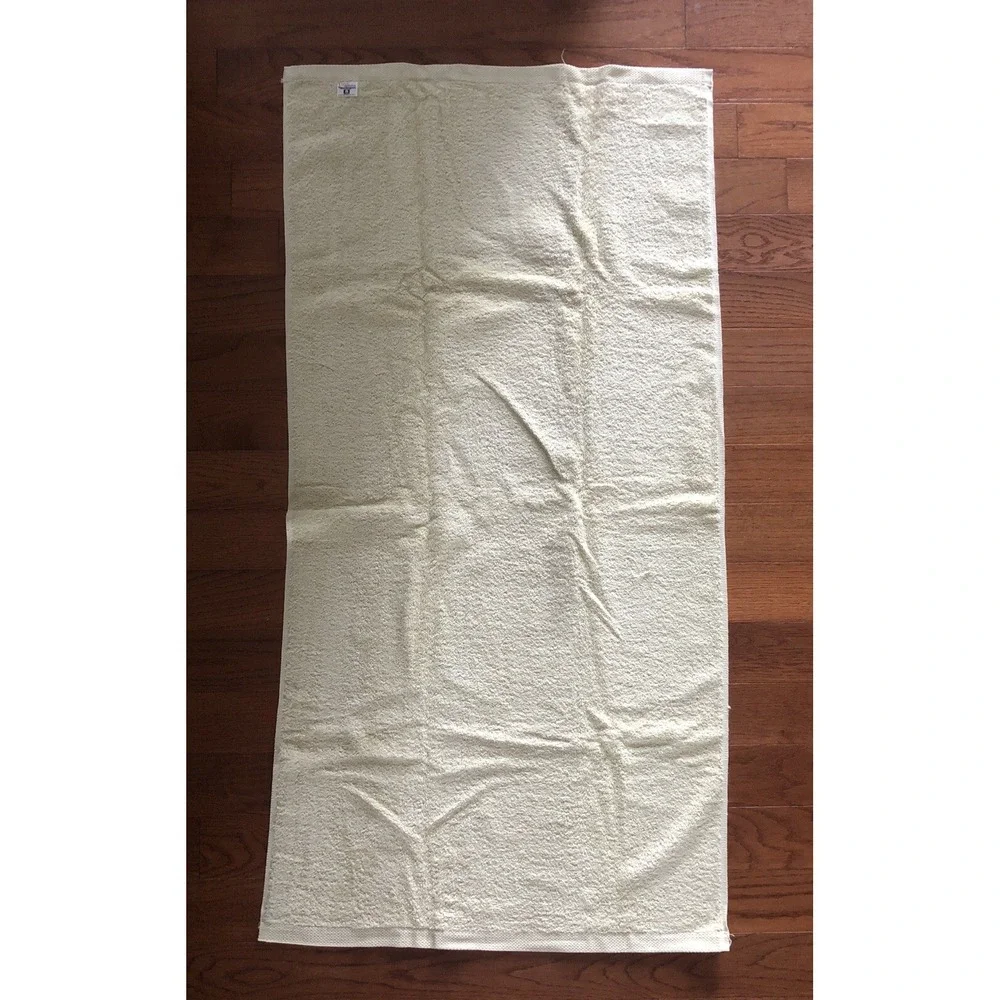 Vtg Vera Burlington Towel Set 3 Pcs Ivory Cotton Butterfly Floral Bath Hand Face